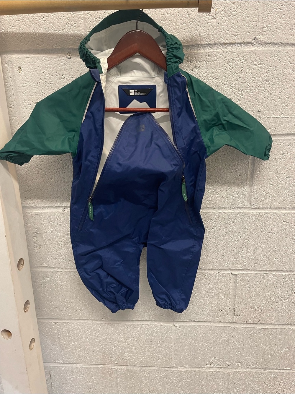 MEC Navy & Green Toddler Waterproof One-Piece Rain & Mud Suit
